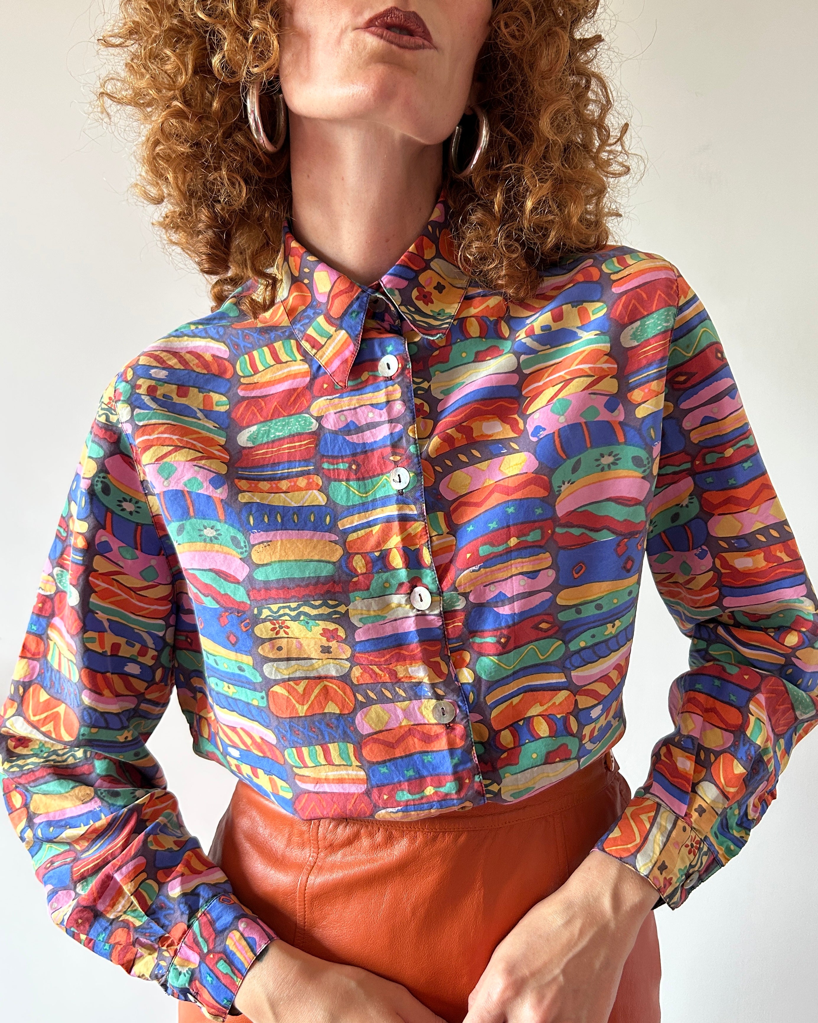 Camicia fantasia in seta